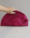 Clutch Leque de Palha de Piaçava Rosa