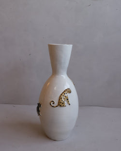 Vaso de Cerâmica Branco Serra da Capivara Bojudo P