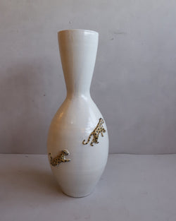 Vaso de Cerâmica Branco Serra da Capivara Bojudo G