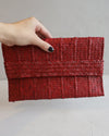 Clutch de Palha de Piaçava Vermelho Escuro