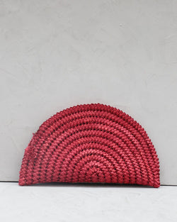 Clutch Leque de Palha de Piaçava Vermelho