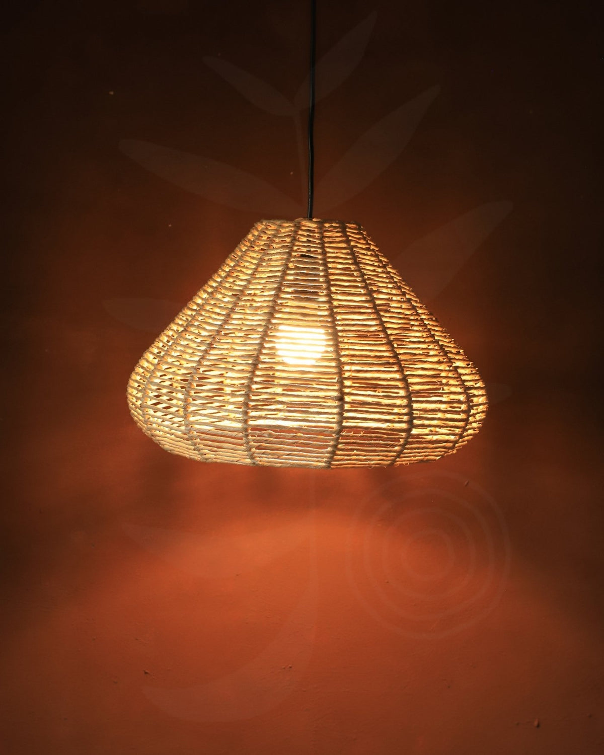 Luminária Pendente de Palha Aramada Diamante P