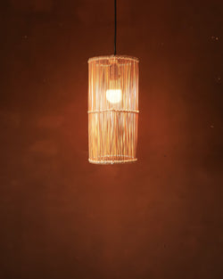 Luminária de Talo de Coqueiro Cilindro P