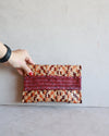 Clutch de Palha de Piaçava Roxa e Laranja M