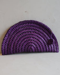 Clutch Leque de Palha de Piaçava Roxo