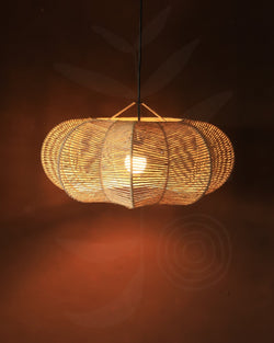 Luminária Pendente de Palha Aramada Pneu Flor