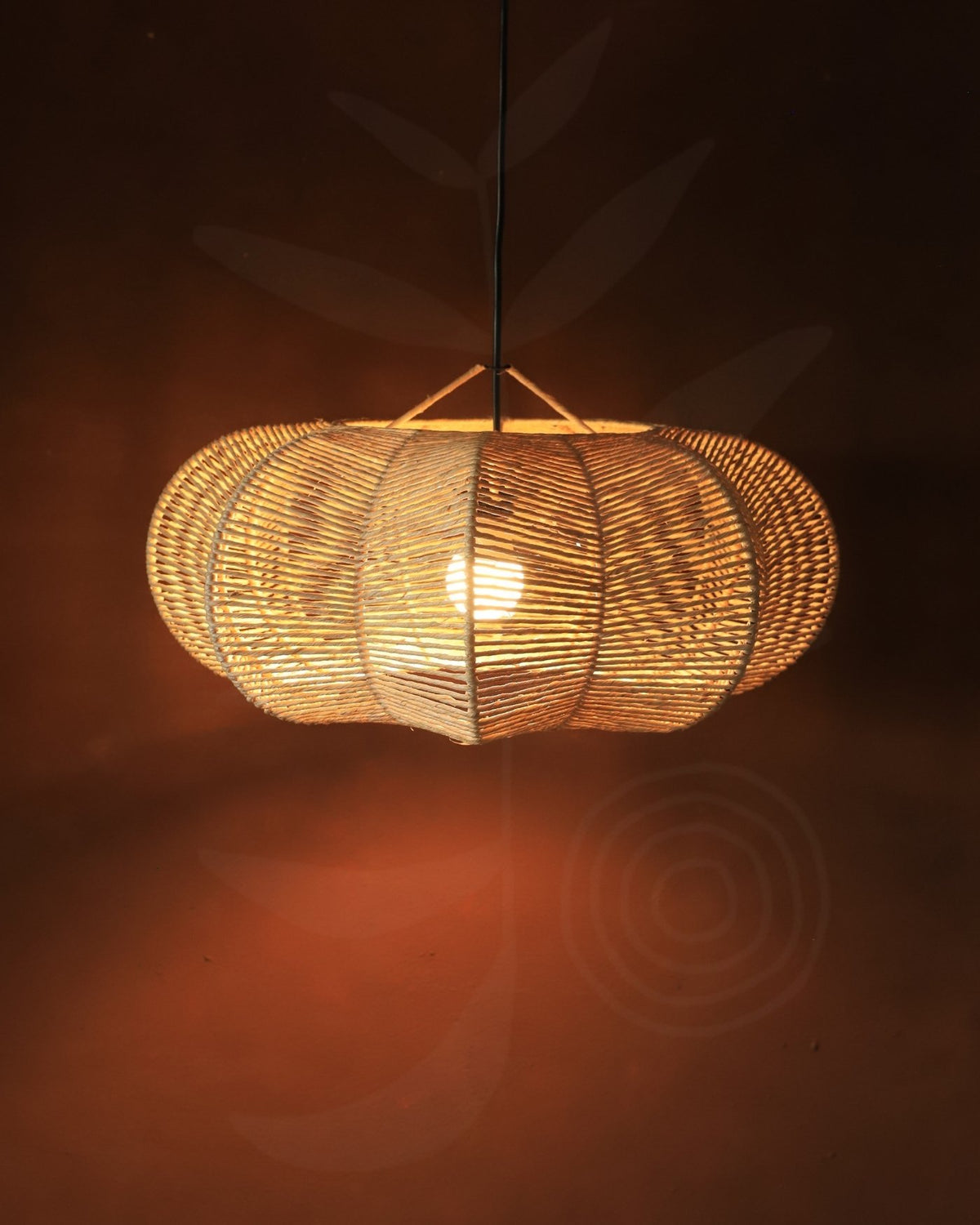 Luminária Pendente de Palha Aramada Pneu Flor