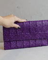 Clutch de Palha de Piaçava Roxo