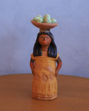 Boneca Decorativa de Cerâmica Amarela