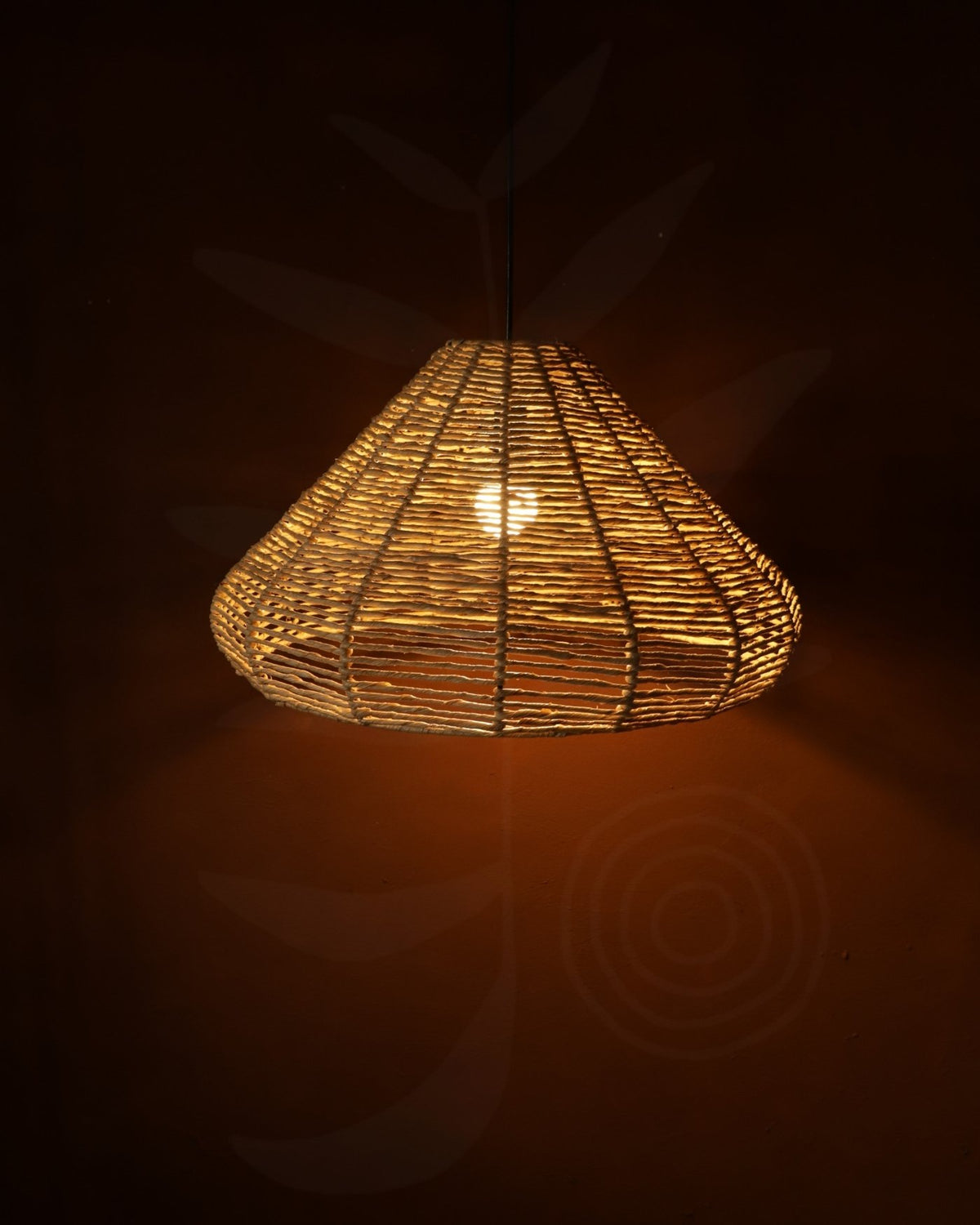 Luminária Pendente de Palha Aramada Diamante M