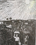 Xilogravura M - José Lourenço - Lavadeira - 1993