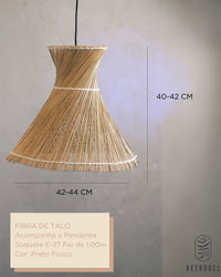 Luminária de Talo de Coqueiro Ampulheta M
