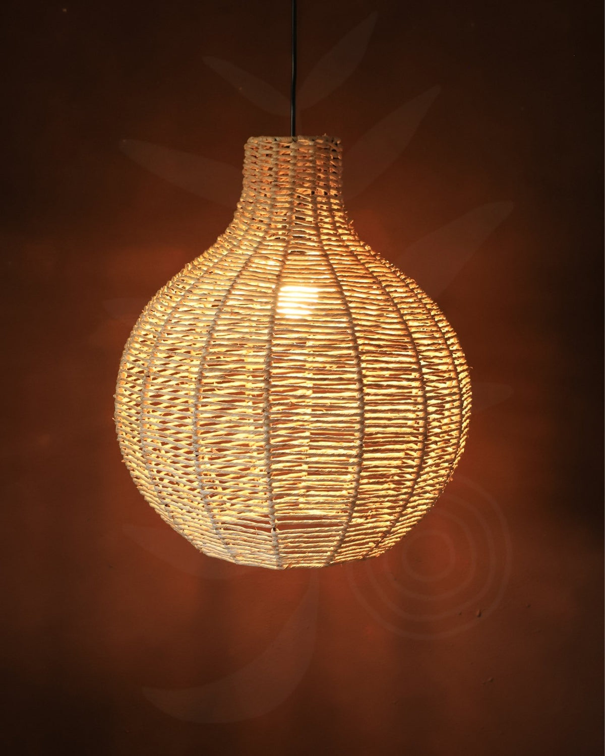 Luminária Pendente de Palha Aramada Cabaça