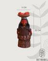 Boneca Decorativa de Cerâmica Marrom