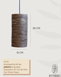Luminária de Juta Cilindro P