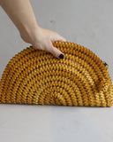 Clutch Leque de Palha de Piaçava Amarelo