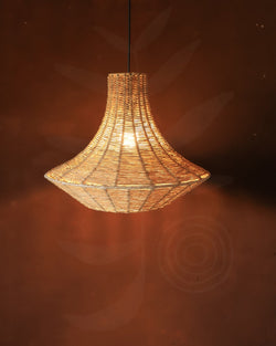 Luminária Pendente de Palha Aramada Nave G