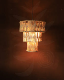 Luminária Pendente de Palha Aramada Boho