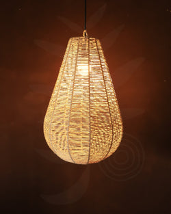 Luminaria Pendente de Palha Aramada Gota