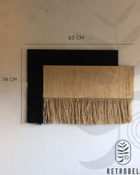 Escultura de Parede Decorativa de Rami e Algodão Horizontal