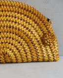 Clutch Leque de Palha de Piaçava Amarelo