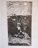 Xilogravura M - José Lourenço - Lavadeira - 1993