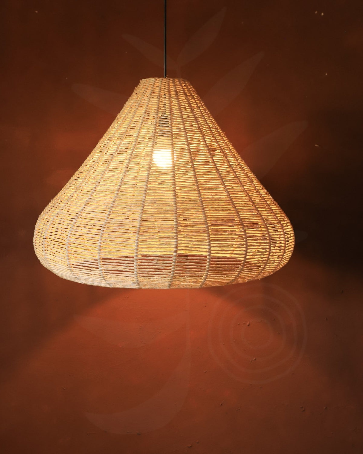 Luminária Pendente de Palha Aramada Diamante G