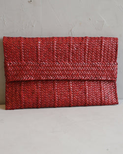 Clutch de Palha de Piaçava Vermelho Escuro