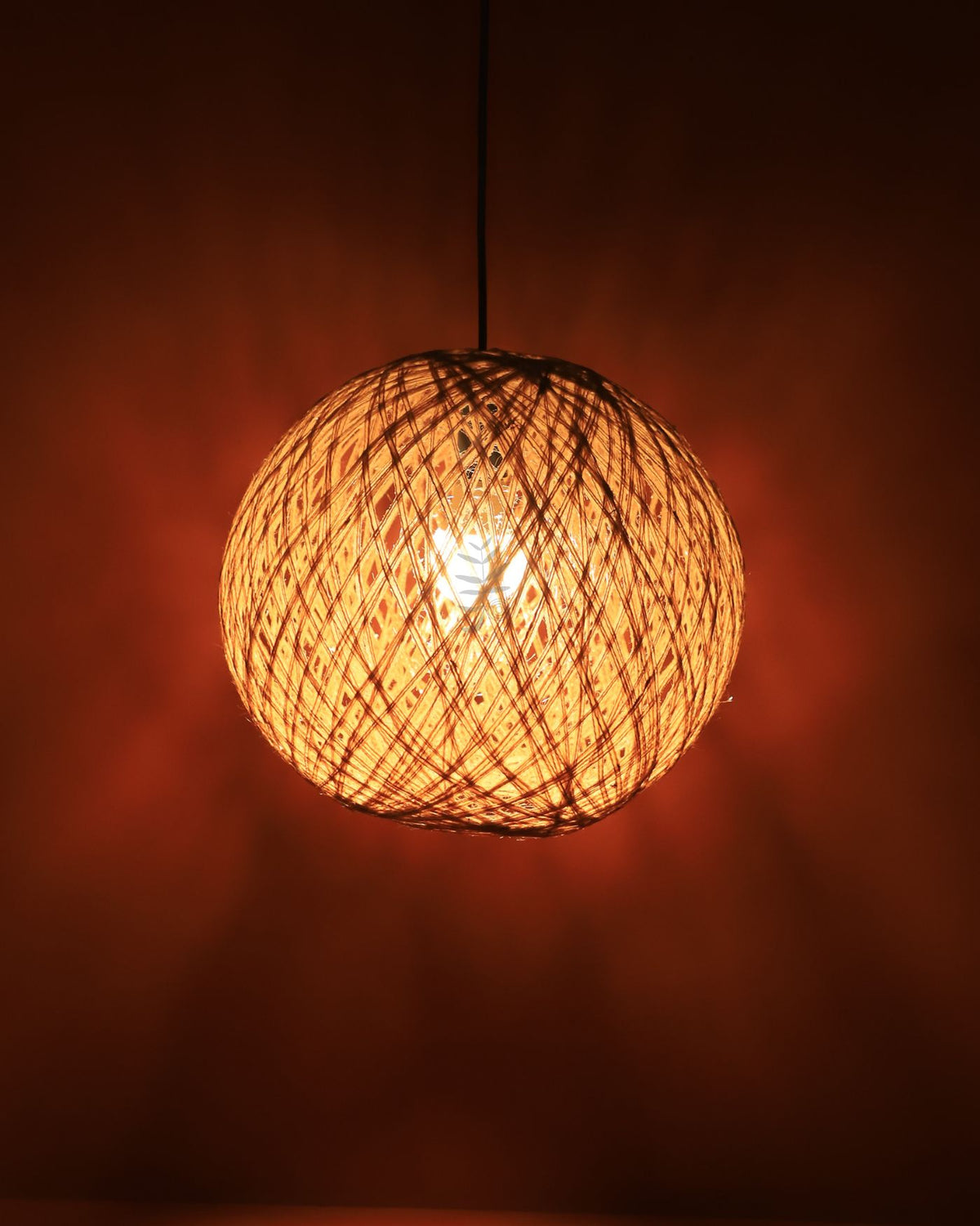 Luminária Pendente de Juta Redonda M 30cm