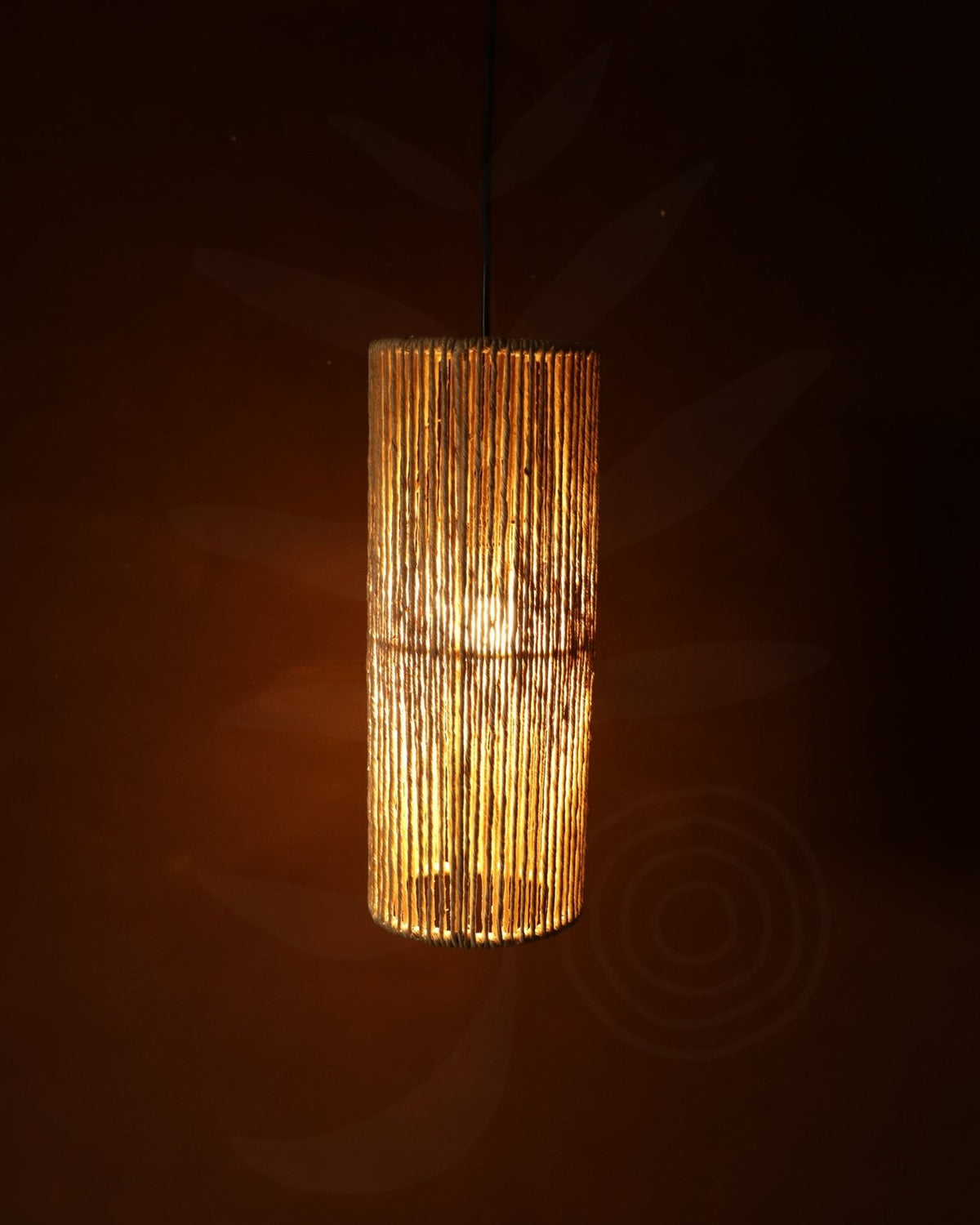Luminária Pendente de Palha Aramada Cilindro PP