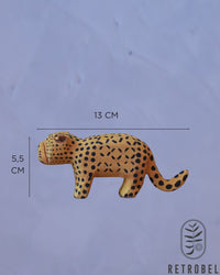 Onça Decorativa de Madeira
