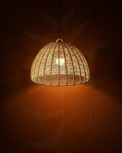 Luminária Pendente de Palha Aramada Oca P