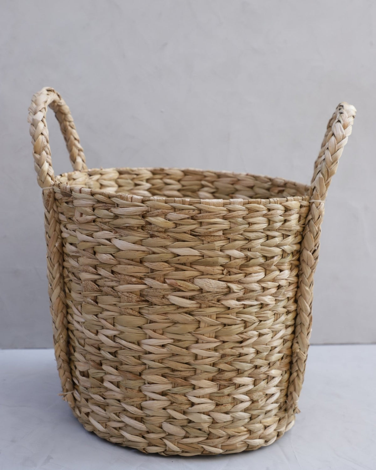 Cesto Redondo de Palha de Taboa com Alça 35x43