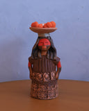 Boneca Decorativa de Cerâmica Marrom