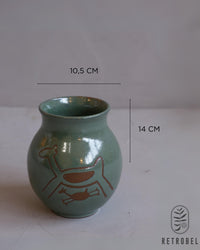 Vaso de Cerâmica Verde Serra da Capivara MOD3