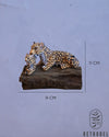 Onça e Filhote Decorativa de Madeira