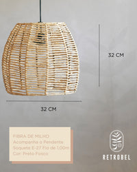 Composição de Luminárias de Palha Aramada - REF24