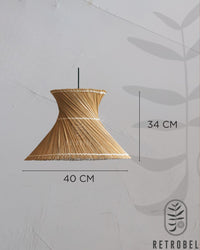 Luminária de Talo de Coqueiro Ampulheta P 34x40