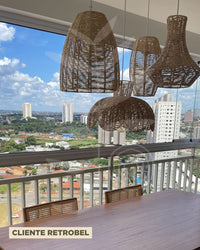 Luminária Pendente de Palha Aramada Tibau