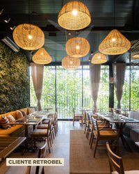 Luminária Pendente de Palha Aramada Diamante G