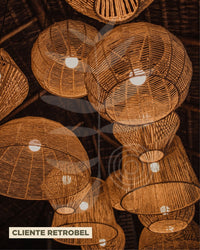 Luminária Pendente de Palha Aramada Boracéia G