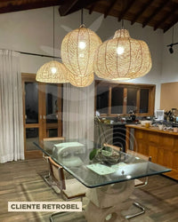 Luminária Pendente de Palha Aramada Juréia G