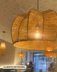 Luminária Pendente de Palha Aramada Pitanga G
