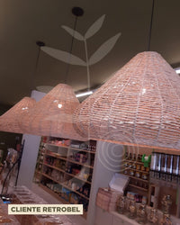 Luminária Pendente de Palha Aramada Diamante G