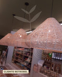 Luminária Pendente de Palha Aramada Diamante G