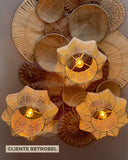 Luminária Pendente de Palha Aramada Flor G