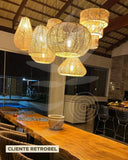 Luminária Pendente de Palha Aramada Boho