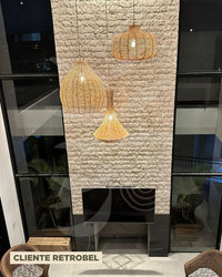 Luminária Pendente de Palha Aramada Barril