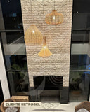 Luminária Pendente de Palha Aramada Barril