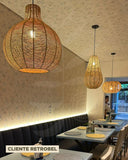 Luminária Pendente de Palha Aramada Cabaça
